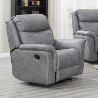 An Image of Proxima Fabric Lounge Chaise Armchair In Silver Grey