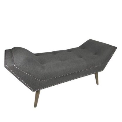 An Image of Strugard Medium Chaise In Charcoal Grey Fabric