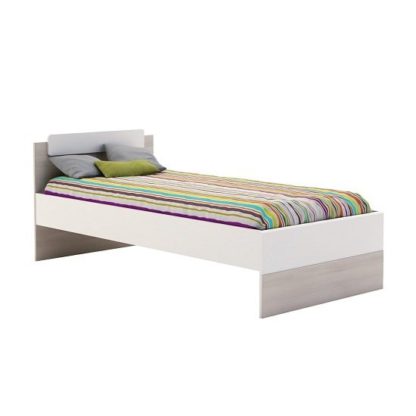 An Image of Carson Wooden Children Single Bed In Acacia And Pearl White