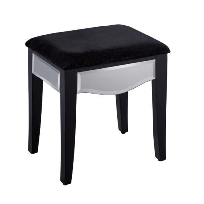 An Image of Gatsby Mirrored Stool With Black Legs