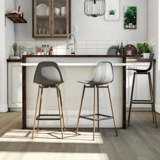 An Image of Copley Plastic Bar Stool In Grey