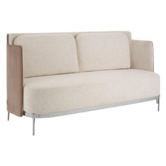 An Image of Markeb Fabric 2 Seater Sofa In White