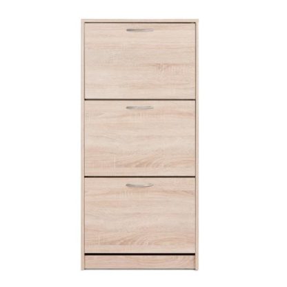 c569e639646ee0f71ce57b501384a0ab131ec4ff8c8a866333c3f6566e00ae4d.jpg An Image of Montrose Shoe Cabinet In Sonoma Oak With 3 Doors