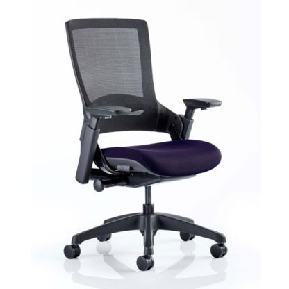 c576d316b538bd4e3499821b621cf0c6461c12b2131e0a77c07eae296f18c424.jpg An Image of Molet Black Back Office Chair With Tansy Purple Seat