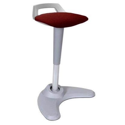 c5dcfd1c90cfa4dffb71224d43372300a6ebd6f20ebed9457a1977b5740efebe.jpg An Image of Spry Fabric Office Stool In Grey Frame And Ginseng Chilli Seat