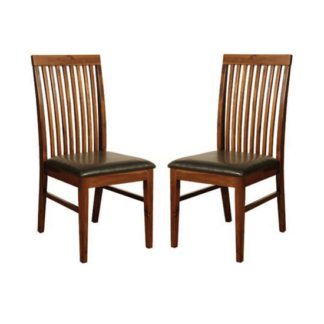 An Image of Solaris Acacia Dining Chairs In Pair