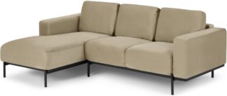 An Image of Jarrod Left Hand Facing Chaise End Corner Sofa, Plush Taupe Velvet