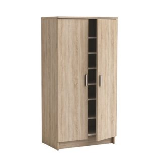 An Image of Devon Shoe Storage Cabinet In Brushed Oak With 2 Doors