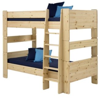 An Image of Pathos Wooden Bunk Bed In Pine With Ladder