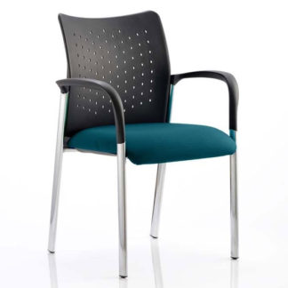 An Image of Academy Office Visitor Chair In Maringa Teal With Arms