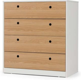 An Image of MADE Essentials Tyas Chest of Drawers, White and Oak Effect