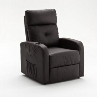 An Image of Milano Recliner Chair In Brown PU Leather With Rise Function