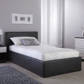 An Image of Side Lift Ottoman Fabric Small Double Bed In Grey