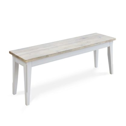 An Image of Krista Wooden Small Dining Bench Rectangular In Grey