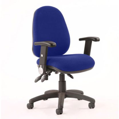 An Image of Luna II Office Chair In Stevia Blue With Folding Arms