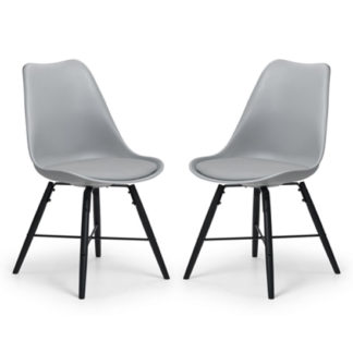 An Image of Kari Dining Chair In Pair With Grey Seat And Black Legs