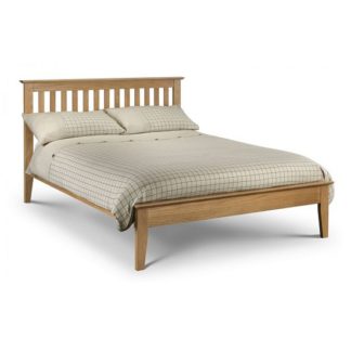 An Image of Cayuga Wooden King Size Bed In Oak Sheen Lacquer Finish