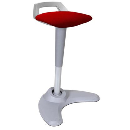 c922fa30826abb1b9af2877c7478bcac874d7fbeca9ef56010b4e55d80c008d3.jpg An Image of Spry Fabric Office Stool In Grey Frame And Bergamot Cherry Seat