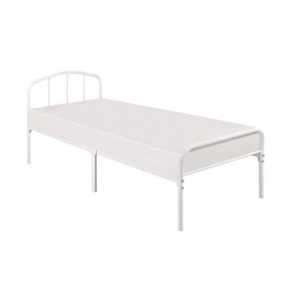 An Image of Milton Metal Single Bed In White