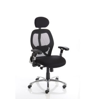 An Image of Coleen Home Office Chair In Black With Castors