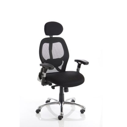 c9f4e12a0fd8026218212e59c118e8b96a4e8f42b45549bc0f992f2b69eb9b0f.jpg An Image of Coleen Home Office Chair In Black With Castors