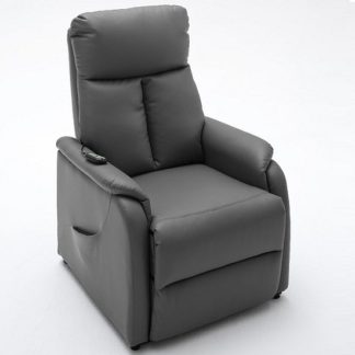 An Image of Ofelia Relaxation Chair In Grey Faux Leather With Rise Function