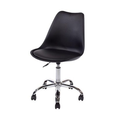 An Image of Cargo Office Chair In Black With Chrome Base