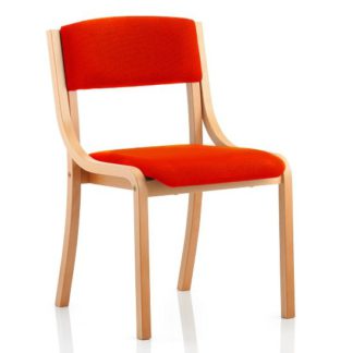 An Image of Charles Office Chair In Pimento And Wooden Frame