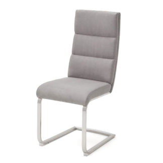 An Image of Hiulia Cantilever Dining Chair In Ice Grey
