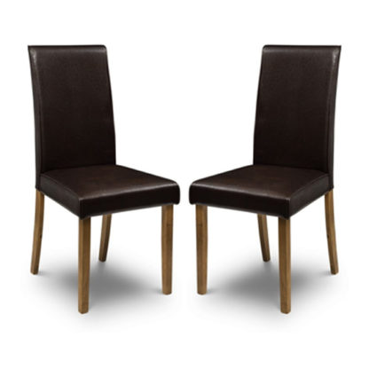 ca633a63b2cf073a7f2ae0ecb7ddd6ceea3688759d0bdef6fbf3ff0586ca72c1.jpg An Image of Hudson Brown Faux Leather Dining Chair In Pair