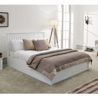 An Image of Como Wooden Ottoman King Size Bed In White