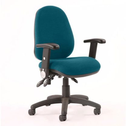 An Image of Luna II Office Chair In Maringa Teal With Folding Arms