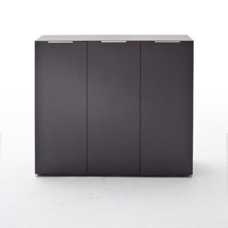 An Image of Genie Wide Shoe Cabinet In Matt Anthracite With 3 Doors