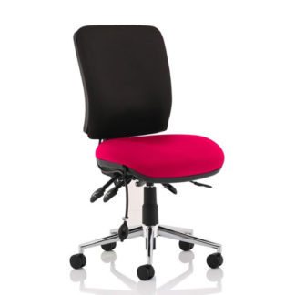 An Image of Chiro Medium Back Office Chair With Tabasco Red Seat No Arms