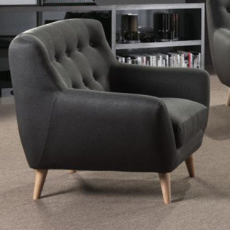 An Image of Rihanna Fabric Upholstered 1 Seater Sofa In Grey