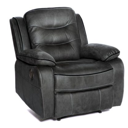 An Image of Lovell Fabric Recliner Armchair In Slate