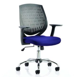 An Image of Dura Black Back Office Chair With Stevia Blue Seat