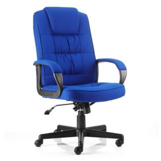 An Image of Moore Fabric Executive Office Chair In Blue With Arms