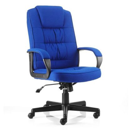 An Image of Moore Fabric Executive Office Chair In Blue With Arms
