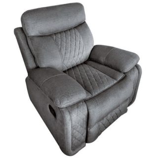 An Image of Katniss Fabric Recliner Sofa Chair In Grey