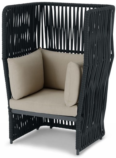 An Image of Dalat Garden Armchair, Dark Grey