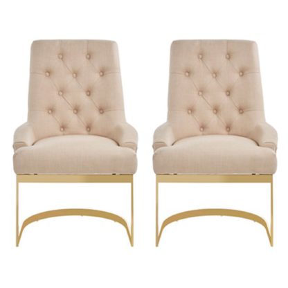 cedc34904fc353909abe66f31eaeb9fee4e1110ec8bab57729d4a21aa0e02661.jpg An Image of Azaltro Natural Linen Fabric Dining Chairs In Pair