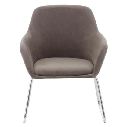 An Image of Porrima Fabric Chair in Grey With Stainless Steel Legs