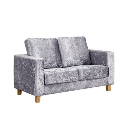 An Image of Wasp Crushed Velvet 2 Seater Sofa In Silver