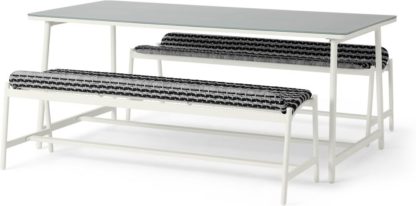 An Image of Kula Garden Bench Set, Black and White