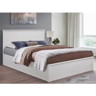 An Image of Fairmont Ottoman Wooden King Size Bed In White
