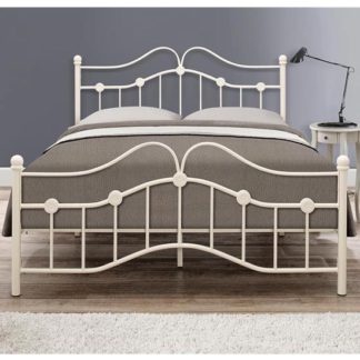 An Image of Canterbury Steel Small Double Bed In Cream