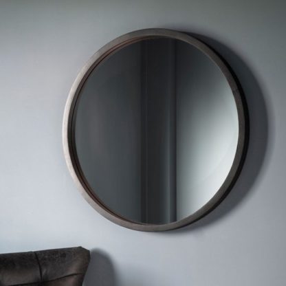 An Image of Boho Boutique Bedroom Mirror With Matt Black Charcoal Frame