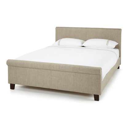 An Image of Hazel Linen Fabric Upholstered Double Bed