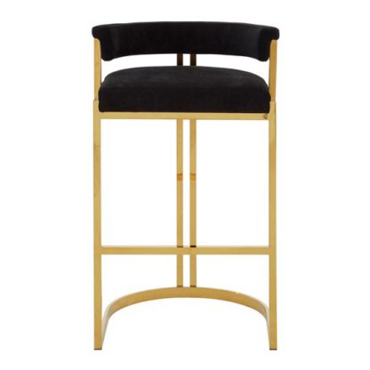 d140e9b565eef70b5836ec144265d7ef16330956d16e9cc28c44488450d9906c.jpg An Image of Markeb Black Velvet Bar Stool With Gold Base